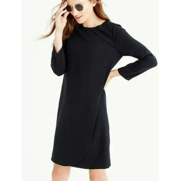 J. Crew Dresses & Skirts - NWT. black J. Crew long sleeve overlap shift dress